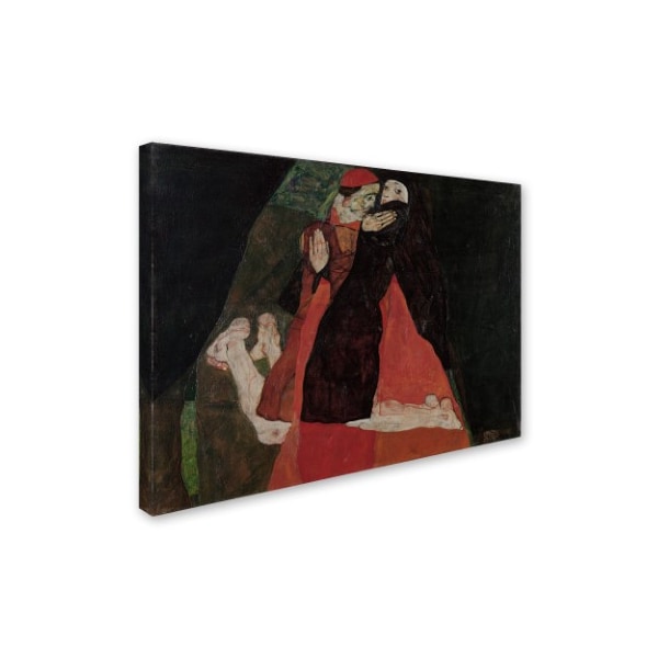 Egon Schiele 'Cardinal And Nun' Canvas Art,18x24